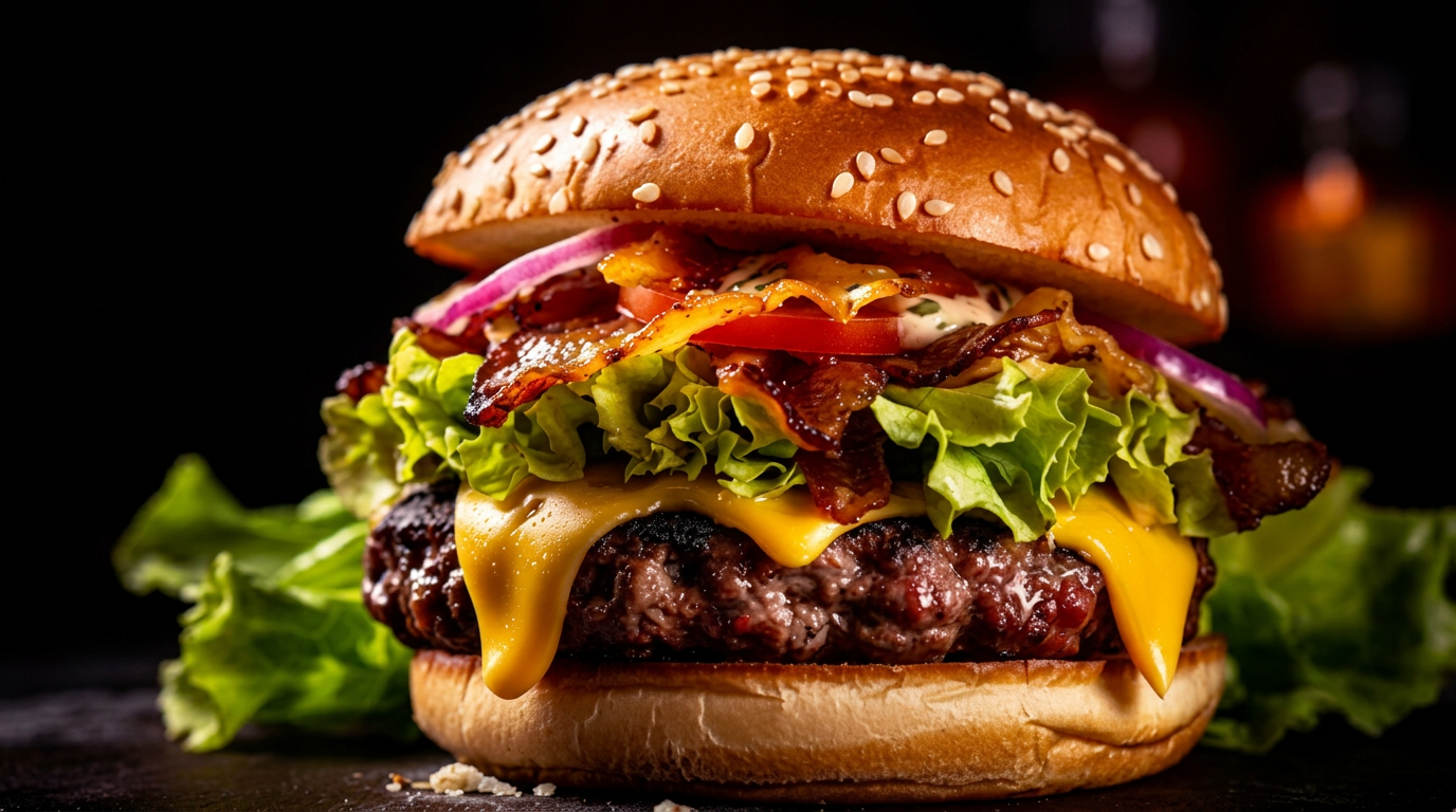 Burger juteux avec frites